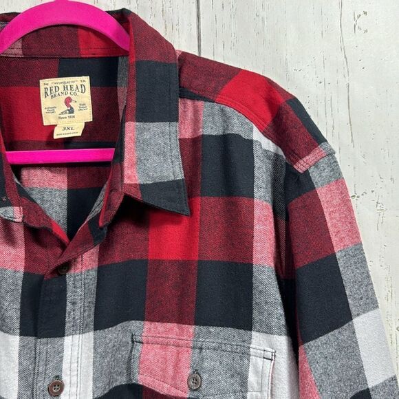 Red Head Brand Co. 3XL Buffalo Plaid Flannel Shirt Rugged Outdoor Cabin Core - Picture 4 of 15